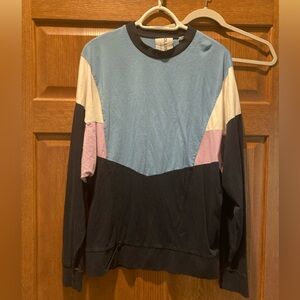 Collusion oversized, colorblock, long sleeve tee - M